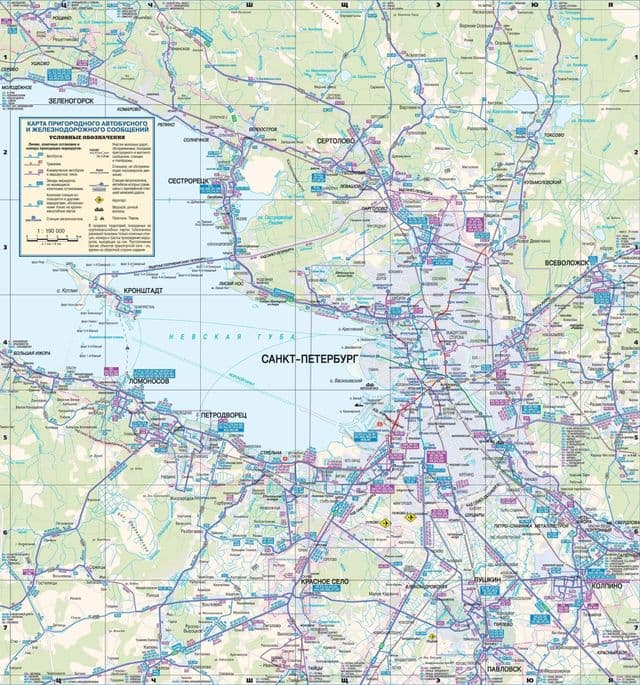 Mapa de la estación de autobuses de San Petersburgo