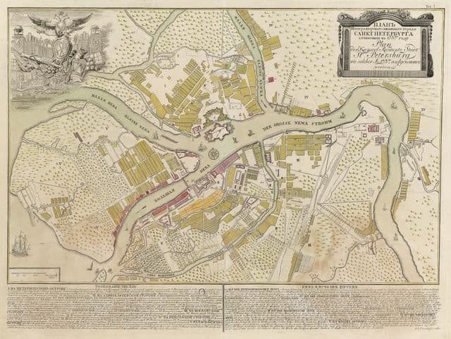 Mapa histórico de San Petersburgo