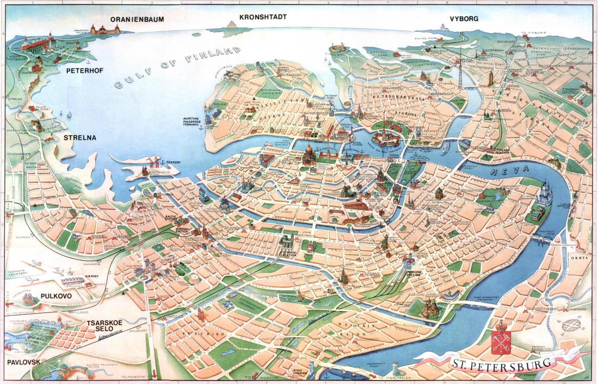 Mapa de vistas de San Petersburgo
