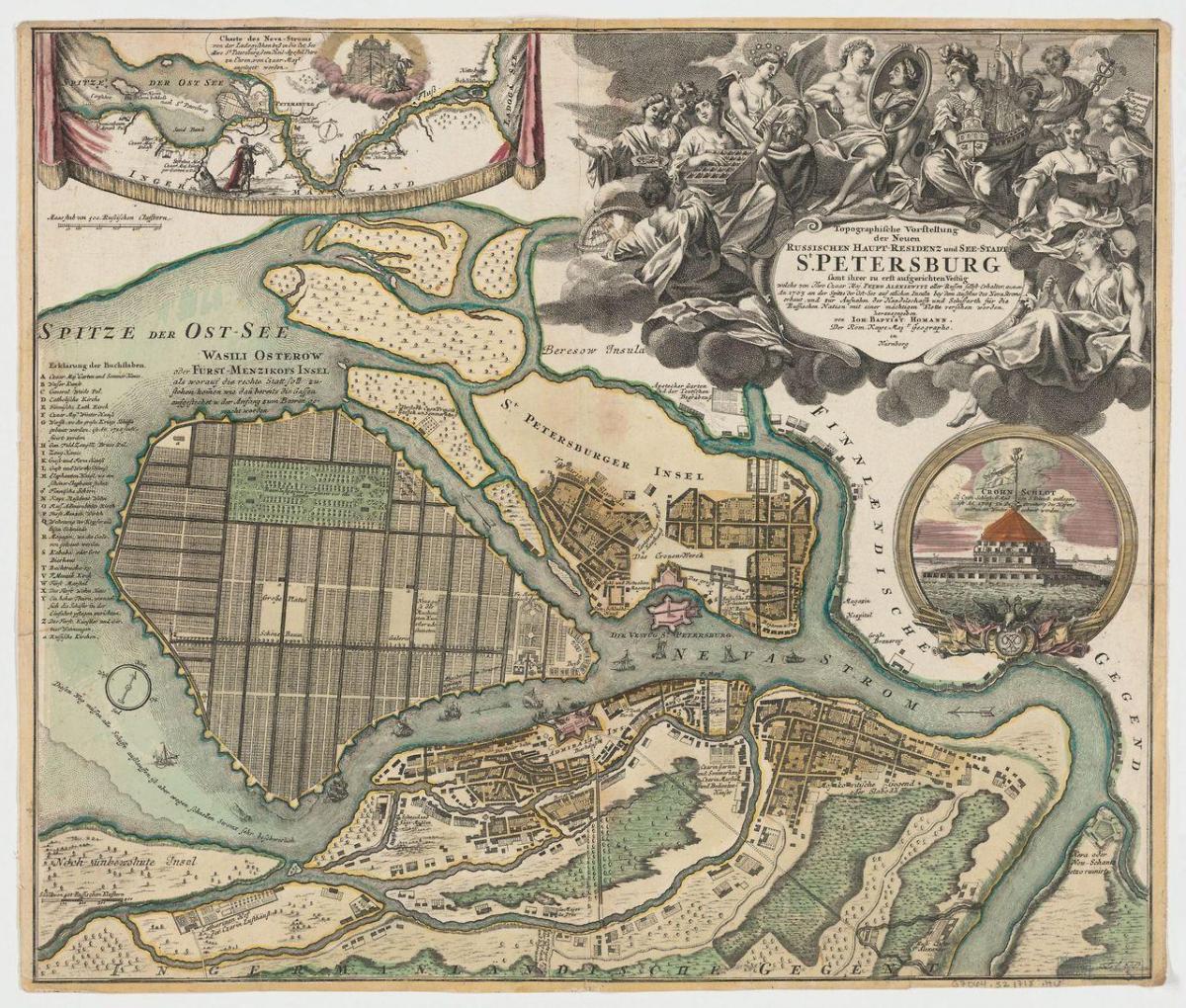 Mapa antiguo de San Petersburgo