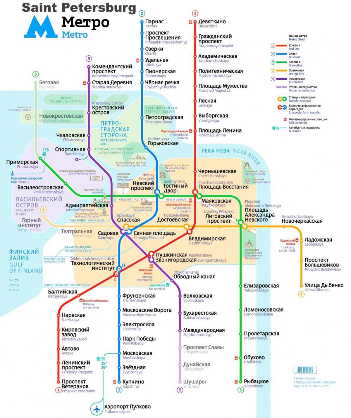 Mapa de la estación de metro de San Petersburgo
