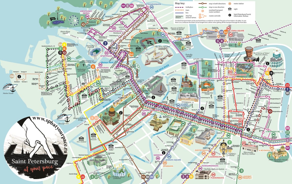 Mapa turístico de San Petersburgo